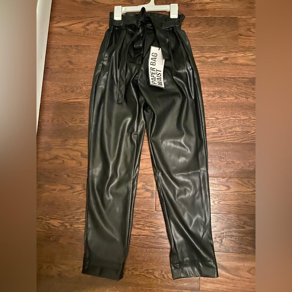 NWT Black Faux Leather Trouser Style Pant